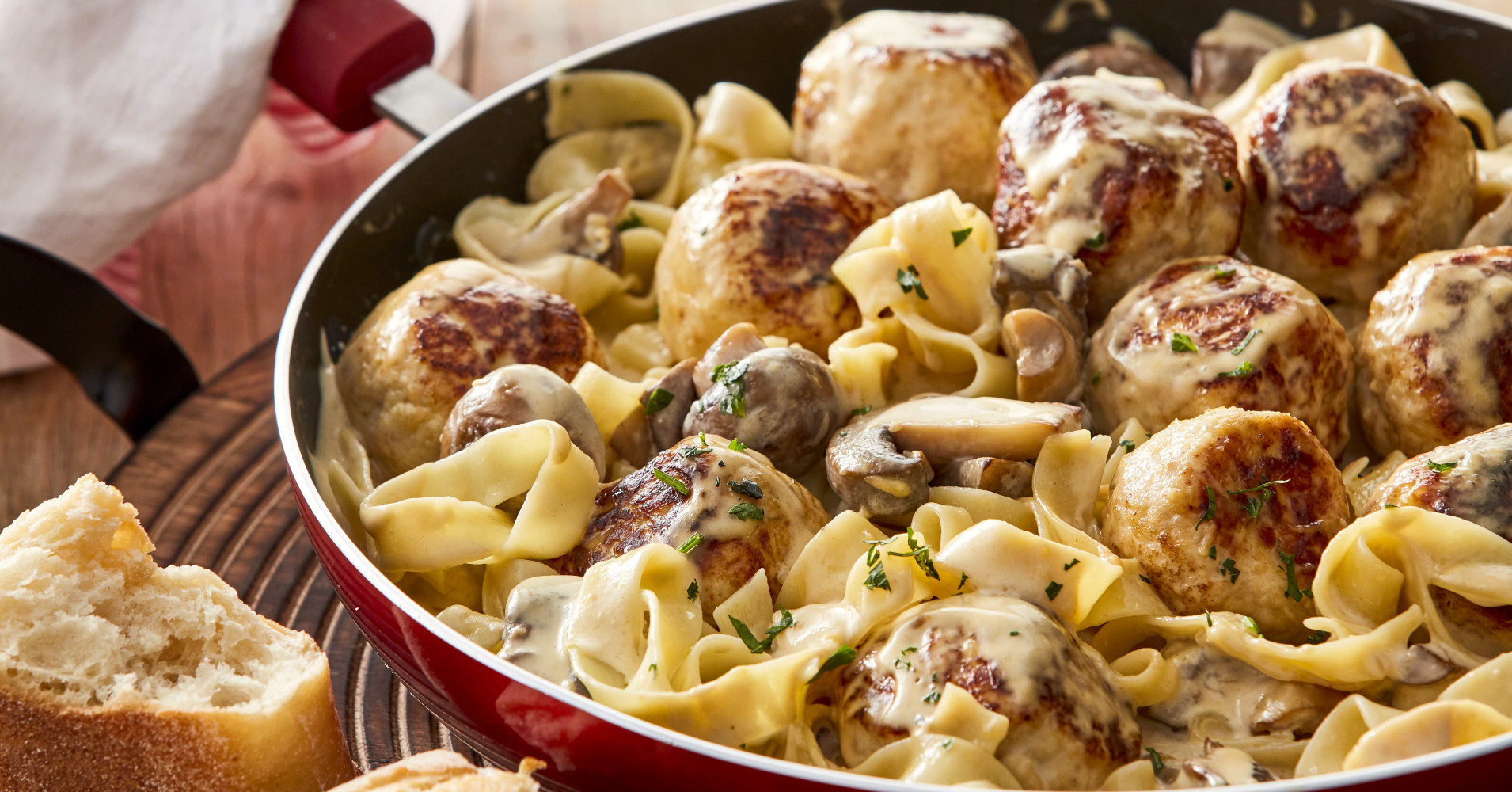 Chicken Meatballs in a Creamy Mushroom Sauce Recipe | myfoodbook | Easy chicken meatball sauce